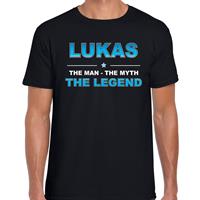 Bellatio Decorations Naam cadeau t-shirt Lukas - the legend zwart voor heren