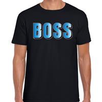 Bellatio Decorations Boss t-shirt zwart met blauwe letters voor dames