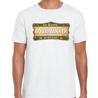 Bellatio Decorations De beste Bouwvakker cadeau / kado t-shirt vintage wit voor heren