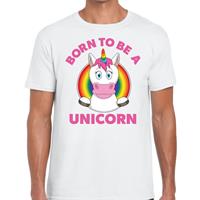 Bellatio Born to be a unicorn gay pride t-shirt - Wit