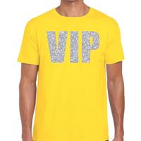 Bellatio Decorations VIP zilver glitter tekst t-shirt geel heren -