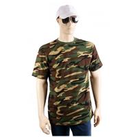 Army leger camouflage t-shirt met korte mouwen voor heren - ook goed als soldaten verkleedkleding