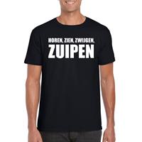 Bellatio Horen Zien Zwijgen Zuipen heren shirt Zwart