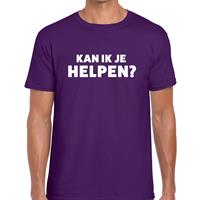Bellatio Decorations Kan ik je helpen beurs/evenementen t-shirt paars dames -