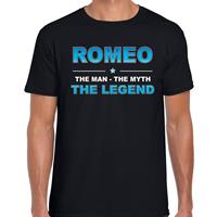 Bellatio Decorations Naam cadeau t-shirt Romeo - the legend zwart voor heren
