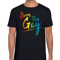 Bellatio Decorations Born this gay regenboog gay pride shirt zwart voor heren