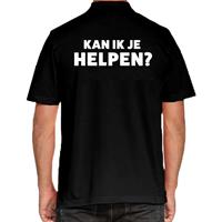 Bellatio Decorations Kan ik je helpen beurs/evenementen polo shirt zwart dames -