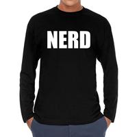 Bellatio Decorations Nerd long sleeve t-shirt zwart voor heren