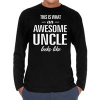 Bellatio Decorations Awesome uncle / oom cadeau t-shirt long sleeves heren -