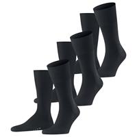 FALKE 3-paar heren wollen sokken - Airport - Hoge wollen kousen - Anti slip sokken - Vliegtuig sokken- Reis kousen