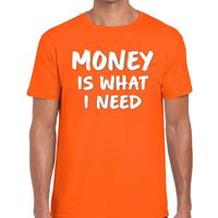Bellatio Decorations Money is what i Need fun t-shirt oranje heren -