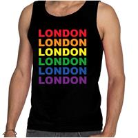 Bellatio Decorations Regenboog London gay pride zwarte tanktop voor heren