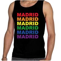 Bellatio Decorations Regenboog Madrid gay pride zwarte tanktop voor heren