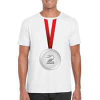 Bellatio Decorations Zilveren medaille kampioen shirt wit dames -