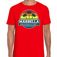 Bellatio Decorations Marbella zomer t-shirt / shirt Marbella bikini beach party rood voor heren