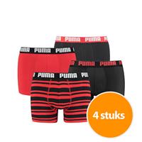 Puma Boxershorts 4-Pack Combi Basic/Stripe Red