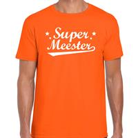 Bellatio Decorations Super meester cadeau t-shirt oranje heren -