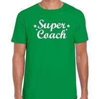 Bellatio Decorations Super coach cadeau t-shirt groen heren -