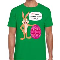 Bellatio Decorations Paas t-shirt Ei will always love you groen voor heren