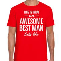 Bellatio Decorations Awesome best man/getuige cadeau t-shirt rood heren -