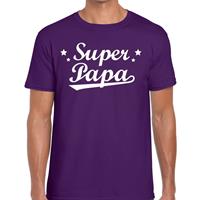Bellatio Decorations Super papa cadeau t-shirt paars voor heren