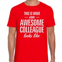 Bellatio Decorations Awesome Colleague tekst t-shirt rood heren -