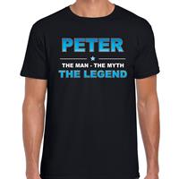 Bellatio Decorations Naam cadeau t-shirt Peter - the legend zwart voor heren