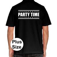 Bellatio Decorations Party time grote maten poloshirt zwart voor heren