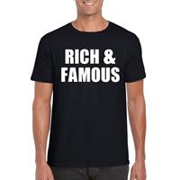 Bellatio Decorations Rich & famous tekst t-shirt zwart dames -