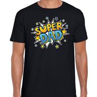Bellatio Decorations Super dad cadeau t-shirt voor papa zwart voor heren