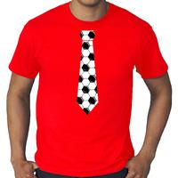 Bellatio Decorations Grote maten rood supporter t-shirt voetbal stropdas EK/ WK voor heren
