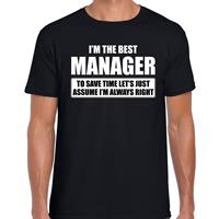 Bellatio Decorations The best manager cadeau t-shirt zwart voor heren