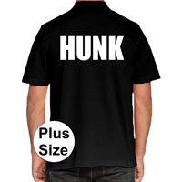 Bellatio Decorations HUNK grote maten poloshirt zwart voor heren