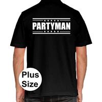 Bellatio Decorations Partyman grote maten poloshirt zwart voor heren