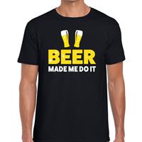 Bellatio Decorations Beer made me do it fun t-shirt zwart voor heren