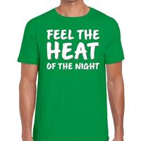 Bellatio Decorations Feel te heat of the night t-shirt groen heren -