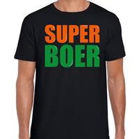 Bellatio Decorations Super boer fun tekst t-shirt zwart heren -