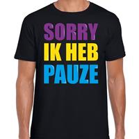 Bellatio Decorations Sorry ik heb pauze fun tekst t-shirt zwart heren -