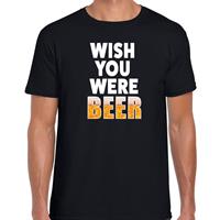 Bellatio Decorations Wish you were beer drank fun t-shirt zwart voor heren
