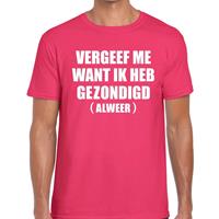 Bellatio Decorations Vergeef me t-shirt roze heren -
