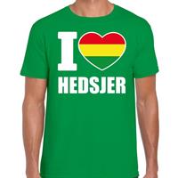 Bellatio Carnaval t-shirt I love Hedsjer voor heren - Groen