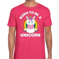 Bellatio Decorations Born to be a unicorn gay pride t-shirt roze heren -