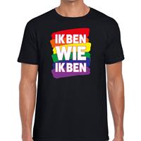 Bellatio Gay pride Ik ben wie ik ben t-shirt - Zwart