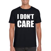 Bellatio I dont care tekst t-shirt Zwart