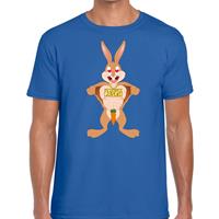 Bellatio Decorations Paas t-shirt verliefde paashaas blauw voor heren