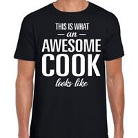 Bellatio Awesome Cook - geweldige kok cadeau t-shirt Zwart
