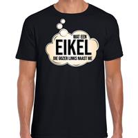 Bellatio Decorations Wat een eikel die gozer links naast me- fun tekst t-shirt zwart voor heren