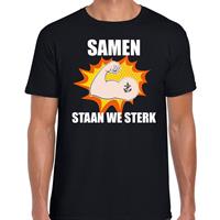 Bellatio Decorations Samen staan we sterk t-shirt crisis zwart voor dames