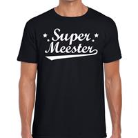 Bellatio Decorations Super meester cadeau t-shirt zwart heren -
