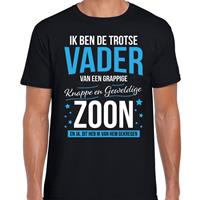 Bellatio Decorations Trotse vader / zoon cadeau t-shirt zwart voor heren